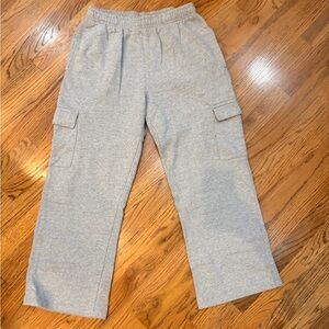 Brandy Melville Light Gray straight leg cargoJoggers